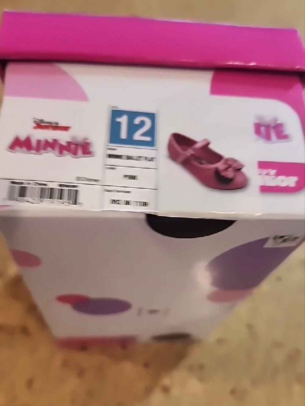 Disney Pink Minnie Mouse Glitter Bow Mary Jane Shoes for Kids NEW IN BOX SIZE-12